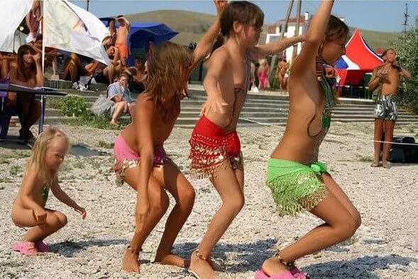 Premium Content 38 - People come together in unity with nature to take off their clothes