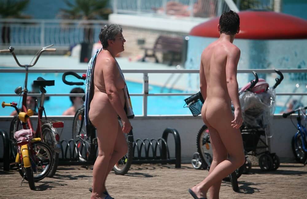 Sun-Soaked Sidewalk pics - A person without clothes is closer to nature