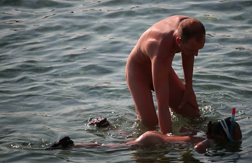 Father Floats His Daughter pics - A naked persons soul is visible through their body