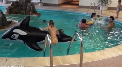 Naturism - Indoor dolphin ride Full HD upd - Nudism helps to overcome shyness and insecurities