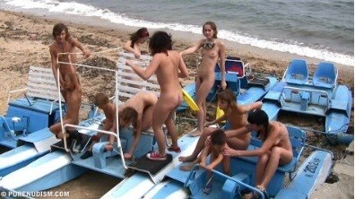 A group of naturists at sea - Living in harmony and tranquility is the primary goal of naturists and nudists